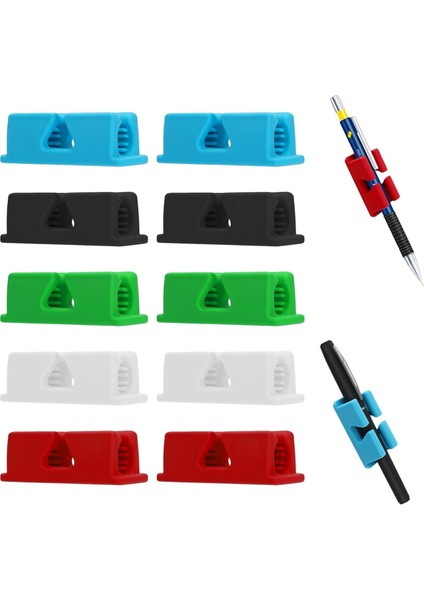 10'lu Paket Silikon Kalemlik, Masa Için Yapışkanlı Kalemlik, Sınıf Için Çok Renkli Kauçuk Tek Kalemlik Kalem Klipsi (Yurt Dışından) fiyatları