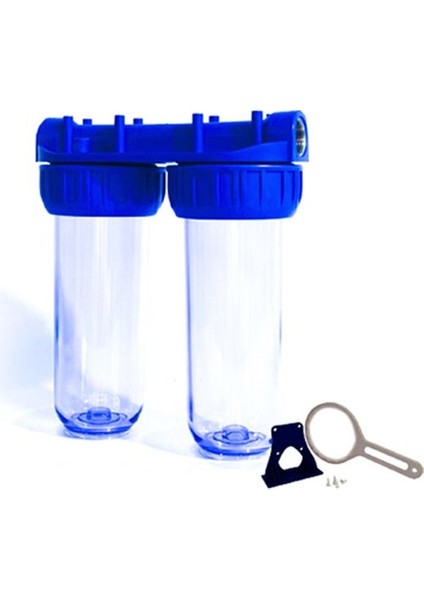 10'' Dublex(Çiftli) Tesisat Tipi Su Arıtma Filtre Kabı 3/4 giriş çıkışlı fiyatları