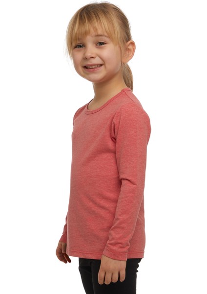 Turuncu Melanj Basic Mevsimlik Likralı Uzun Kollu Kız Çocuk Tişört fiyatları