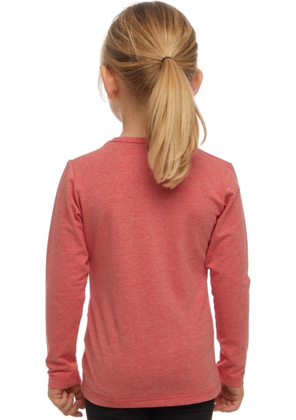 Turuncu Melanj Basic Mevsimlik Likralı Uzun Kollu Kız Çocuk Tişört modelleri