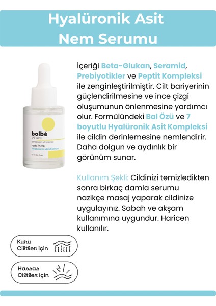 Yoğun Nemlendirici, Dolgunlaştırıcı ve Peptitli Hyaluronik Asit Serum - 30 ml modelleri