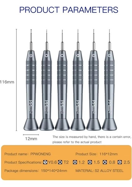 Ppd Woneng Ishell Max 6in1 Telefon & Tablet Profosyonel Tornavida Seti modelleri