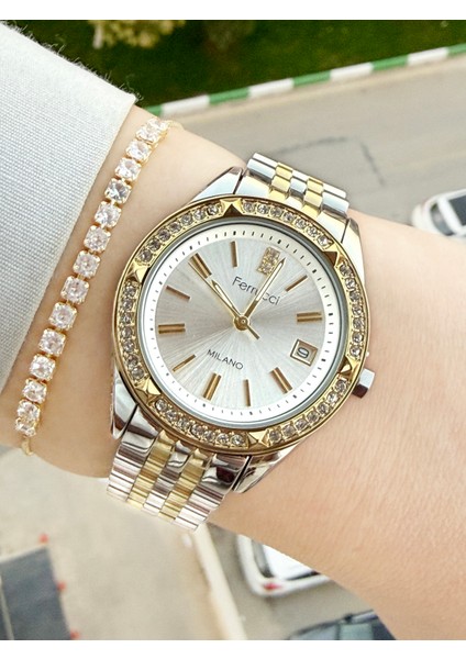 Çelik Takvimli Kadın Kol Saati Ve Bileklik fiyatları