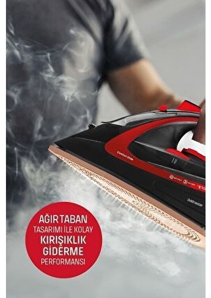 Dikey Ütü 1200 Watt Kırmızı Inox Taban Damlama Önleyici Özellik 105 ml Su Kapasitesi fırsatları