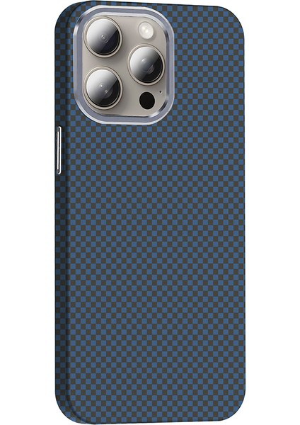 iPhone 15 Pro Kılıf Magsafe Şarj Özellikli Karbon Fiber Görünümlü Akre Gros Kapak - Desert Titanyum modelleri