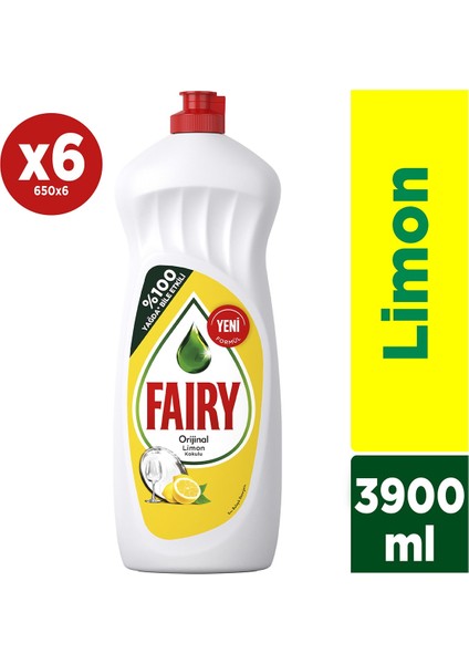 Elde Yıkama Bulaşık Deterjanı 650 ml x 6 - Limon Aromalı, Zorlu Yağ ve Lekelere Karşı Etkili Yoğun Formül fiyatları