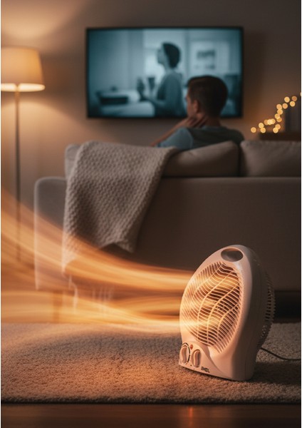 AS300B 2000W Fanlı Isıtıcı, Devrilme Emniyetli, Termostatlı, 3 Kademe Ayarlanabilir Fanlı