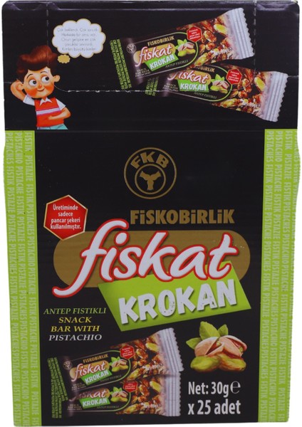 FİSKOBİRLİK ANTEP FISTIKLI KROKAN 30G X 25 ADET fiyatları