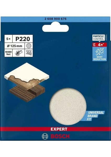 Expert M480 Ağ Zımpara 125 mm 220 Kum 5 li 2.608.900.676