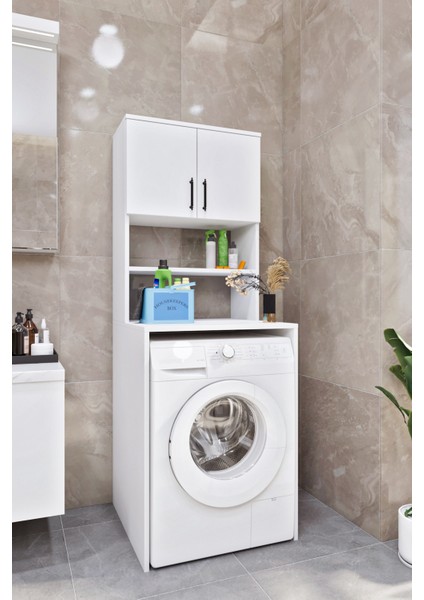 ESL0231 Çamaşır Makinesi Dolabı Banyo Dolabı Beyaz