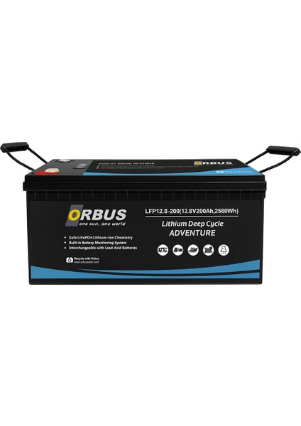 12.8 V Volt 200 Ah Amper 2560 Wh Lityum Batarya Lifepo4 Lityum Akü