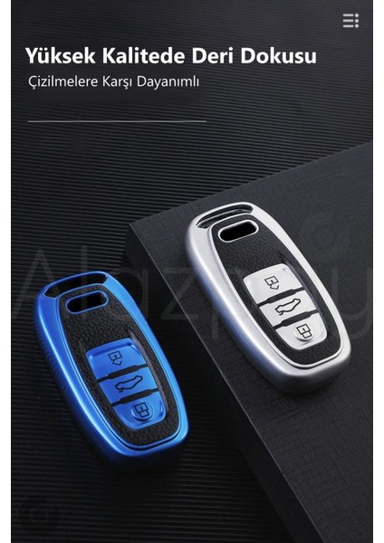 Audi A1 A3 A4 A5 A6 A7 A8 Q3 Q5 Q7 S4 S5 S6 S7 S8 R8 Tt Deri Görünüm Tpu Anahtar Kılıfı