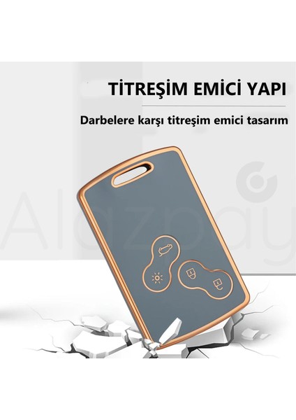 Renault Clio Megane Captur Koleos Fluence Uyumlu Laguna Gold Kenar Tpu Anahtar Kılıfı modelleri