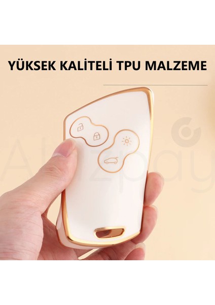 Renault Clio Megane Captur Koleos Fluence Uyumlu Laguna Gold Kenar Tpu Anahtar Kılıfı indirimleri