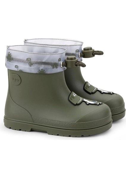 Mendi Dino Borreguito Çocuk Içi Kürklü Yağmur Çizmesi - Haki CC336-042