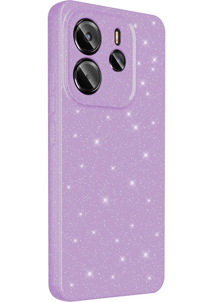 Redmi Note 14 5g Kılıf Kamera Korumalı Simli Lüks Akre Koton Kapak - Lila indirimleri