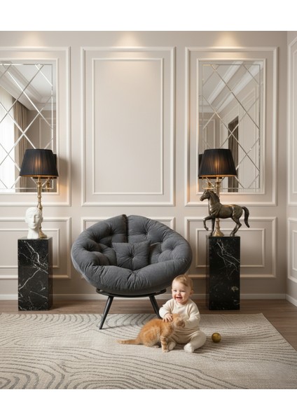 Premium Tekli Berjer Koltuk – Geniş Oturum Alanı | Tv & Dinlenme Koltuğu | Şık Modern Tasarım | Ortopedik Destekli Konfor – Füme