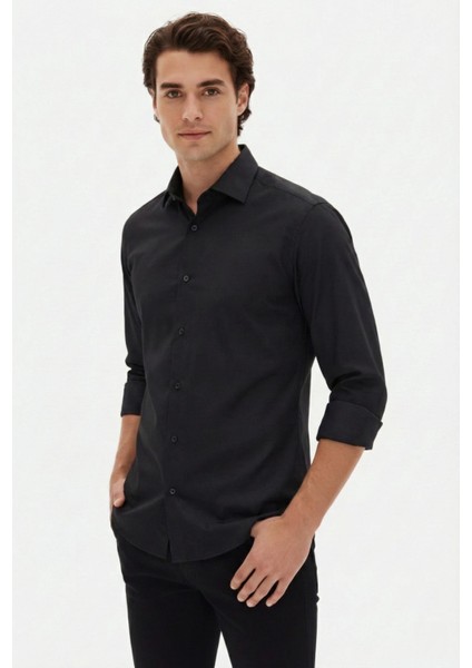 Gk 2025 Gömlek Slim Siyah modelleri