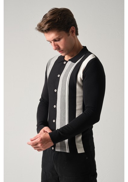 Erkek Triko Çizgili Gömlek modelleri