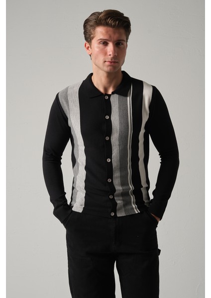 Erkek Triko Çizgili Gömlek