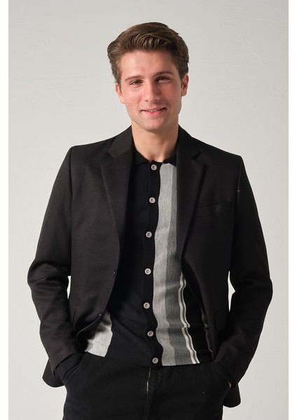 Erkek Triko Çizgili Gömlek