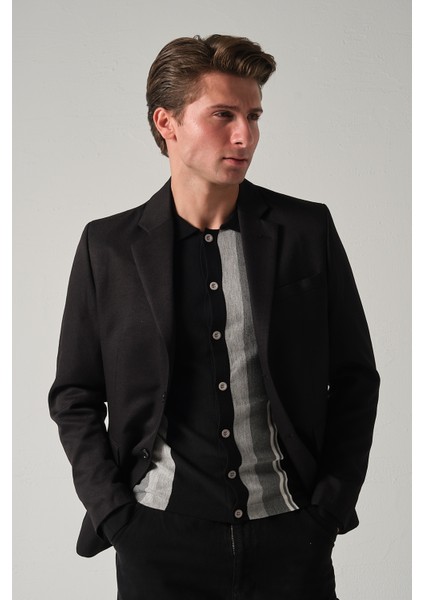 Erkek Triko Çizgili Gömlek