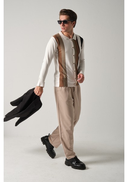 Erkek Triko Çizgili Gömlek modelleri