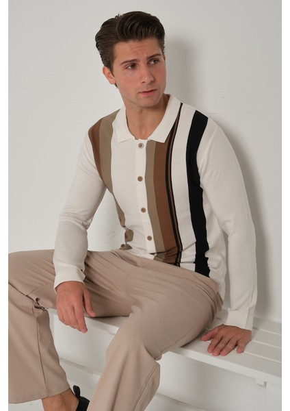 Erkek Triko Çizgili Gömlek fırsatları