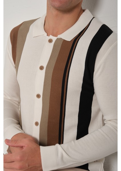 Erkek Triko Çizgili Gömlek