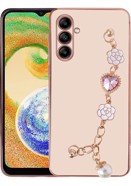 Galaxy A13 5g Kılıf El Tutamaçlı Kamera Korumalı Akre Taka Silikon Kapak-Pembe