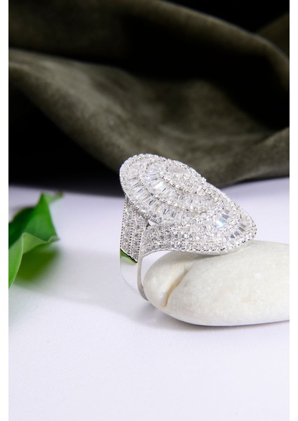 925 Ayar Gümüş Iç Içe Sarmal Baget Yüzük