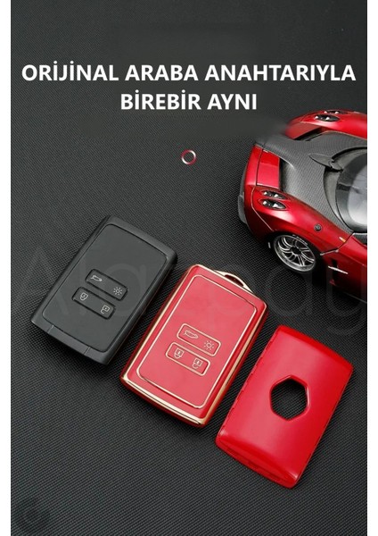 Renault Clio 5 Megane E-Tech Austral Koleos Kadjar Captur Zoe Gold Kenar Tpu Anahtar Kılıfı indirimleri