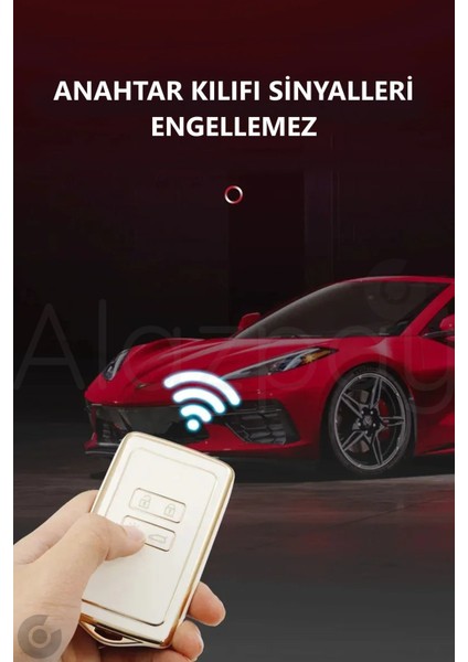 Renault Clio 5 Megane E-Tech Austral Koleos Kadjar Captur Zoe Gold Kenar Tpu Anahtar Kılıfı