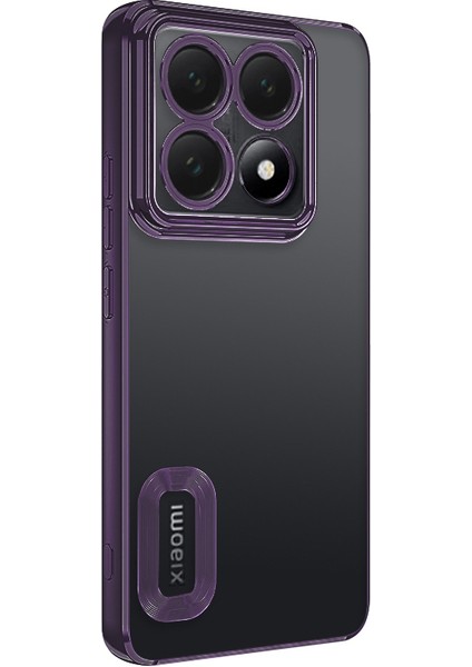 14T Pro Kılıf Kamera Korumalı Logo Gösteren Akre Omega Kapak - Derin Mor