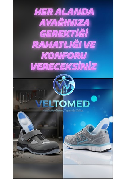 M bdn Veltomed Tam Ortopedik Anatomik Silikon Jel Tabanlık Şok Emilimi ve Topuk Ağrısı Önleyici Topuk Dikeni fırsatları
