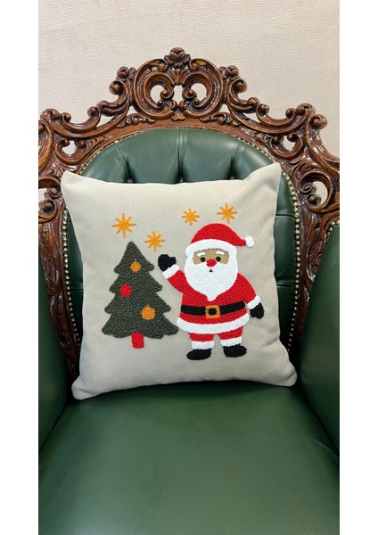 45X45 cm Nakışlı Kalın Kumaş Yeni Yıl Temalı 2li Kırlent Kılıfı – Hello 2026 – Dekoratif Yastık Kılıfı