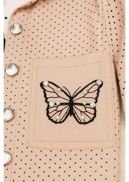 Kız Çocuk Pudra Renk Kanvas Ceket & Pantolon Takımı – Uzun Kollu Sweat 3’lü Kombin modelleri