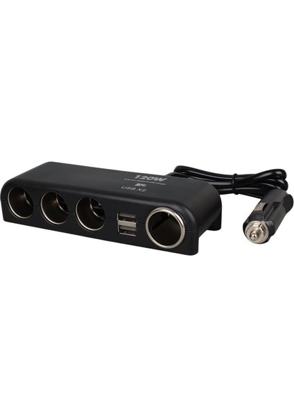 1525 12-24V Çift Usb'lı 120W 80CM Kablolu 4'lü Araç Çakmak Çoklayıcı fiyatları