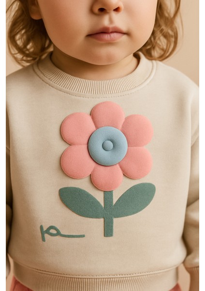 Kız Çocuk Şardonlu Kalın Çiçek Desenli Kışlık Eşofman Takımı – Yumuşacık, Sıcak ve Kusursuz Konfor modelleri