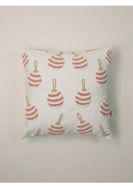 Orna Snow Beyaz - Simli Yılbaşı Serisi Noel Süsleri Punch Kırlent Kılıfı