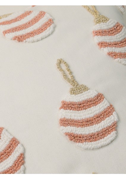 Orna Snow Beyaz - Simli Yılbaşı Serisi Noel Süsleri Punch Kırlent Kılıfı fırsatları