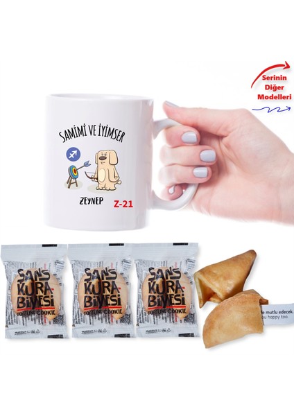 Kişiye Özel Burç Temalı Doğum Günü Hediyesi Kupa Bardak ve 3 Adet Şans Kurabiyesi