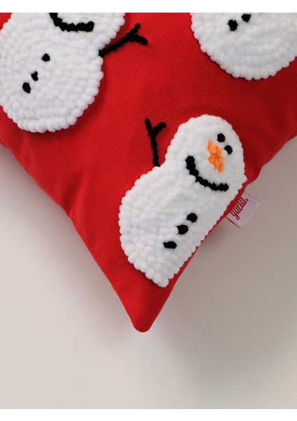 Happy Snowy Man - Yılbaşı Serisi Kadife Kardan Adam Punch Kırlent Yastık Kılıfı modelleri