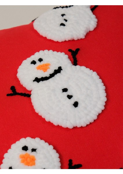 Happy Snowy Man - Yılbaşı Serisi Kadife Kardan Adam Punch Kırlent Yastık Kılıfı fırsatları