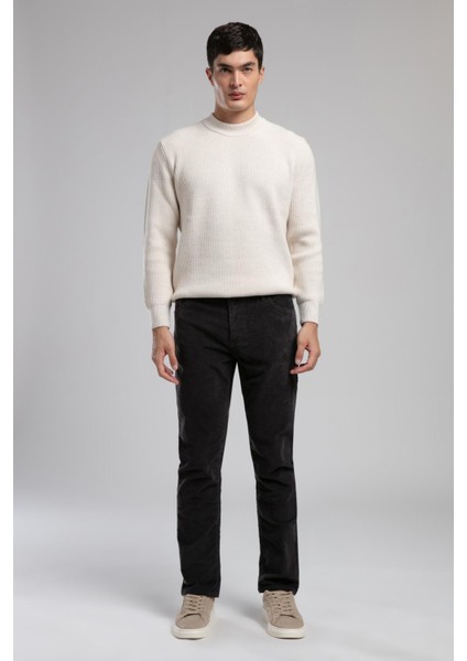 Ricky Yüksek Bel Düz Kesim Düz Paça Gri Erkek Pantolon