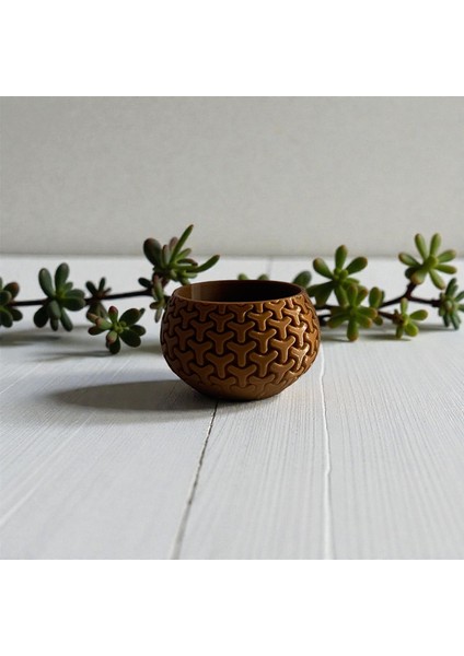 Geometrik Zincir Dokulu Dekoratif Mum Kabı