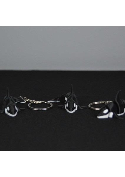 3D Hareketli Eklemli Orka Balina Anahtarlık