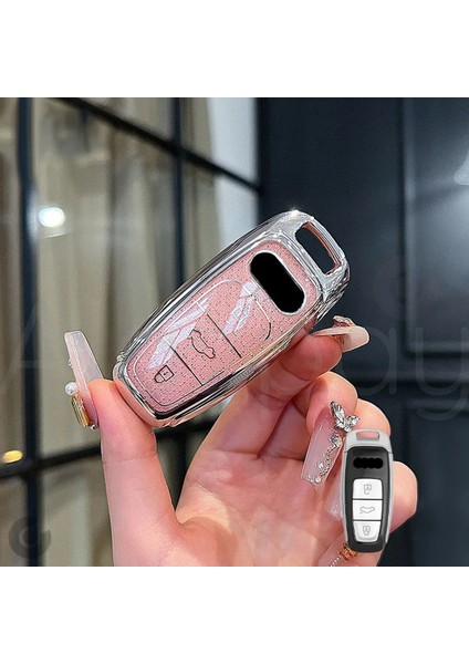Audi A3 A4 A6 A7 A8 & B9 C8 4K D5 & S7 S8 & Q7 Q8 & E-Tron Elmas Kesim Tpu Anahtar Kılıfı