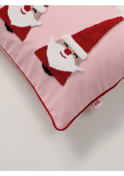 Helper Elf Dikdörtgen - Yılbaşı Serisi Noel Baba Cüce Elf Figür Pembe Punch Kırlent Yastık Kılıfı modelleri