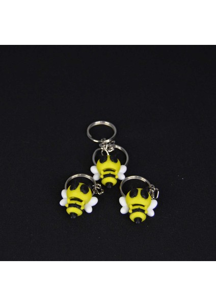 3D Hareketli Eklemli Arı Çanta Süsü ve Anahtarlık